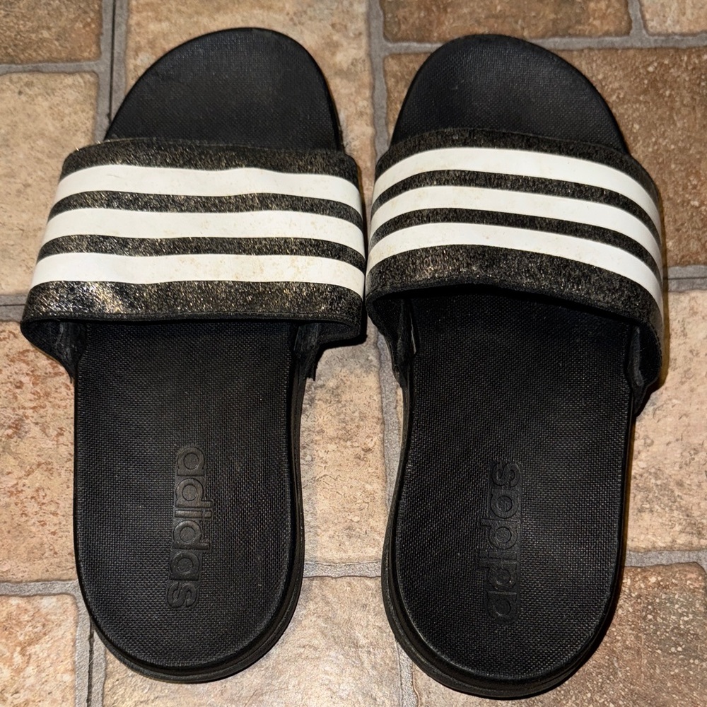 adidas Black and White Kids Sandals